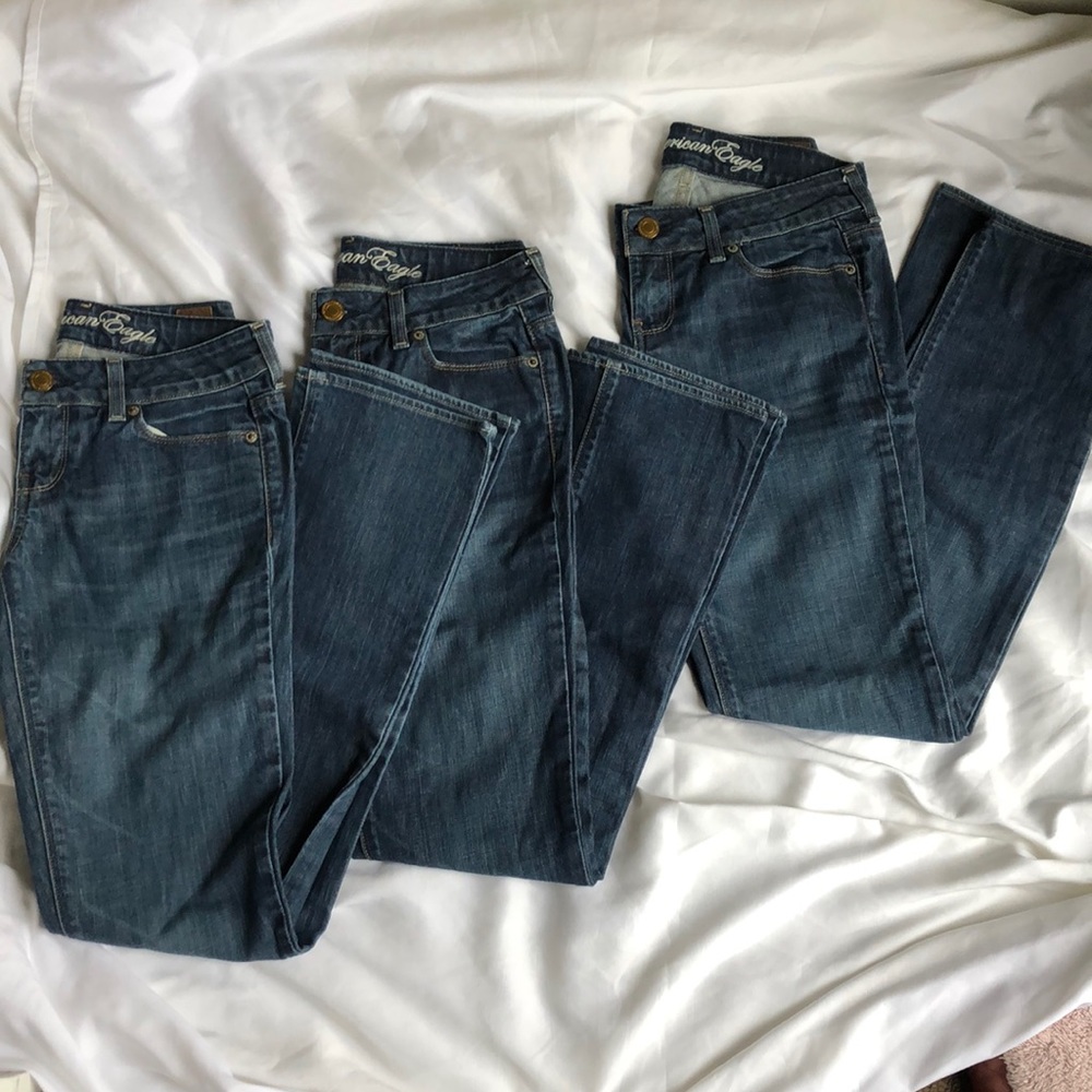 3 pairs of American Eagle jeans